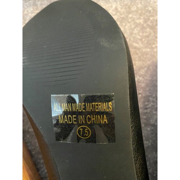 Chase + Chloe Mary Jane Heels Black Faux Leather Button Strap Size 7.5 - Picture 8 of 9